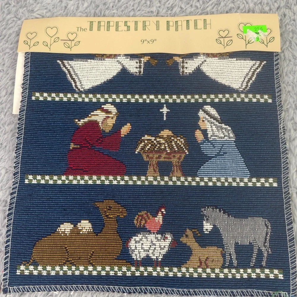 The Tapestry Patch Christmas Panels 3pc Set Multicolor Metallic Angels Nativity